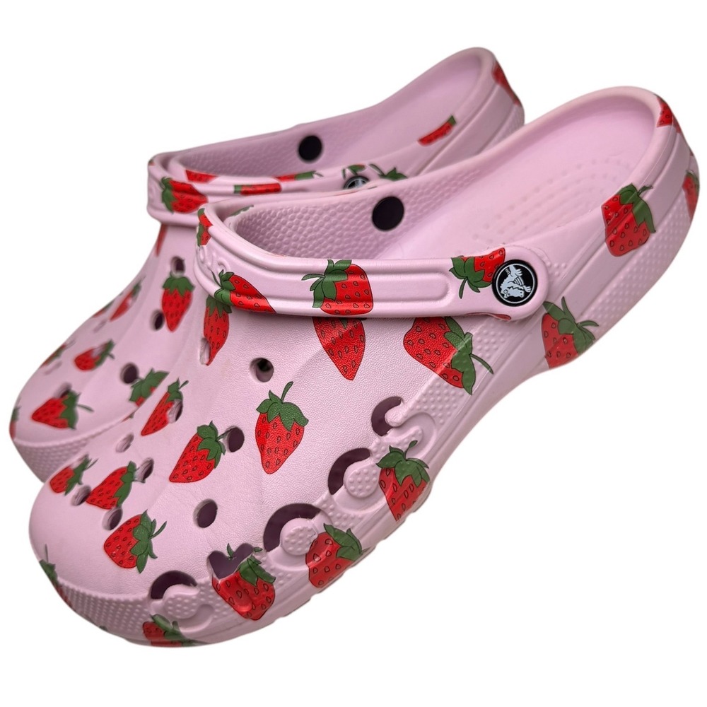Crocs Baya Strawberry Graphic Clogs Pink Red Mens 12